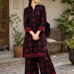 SAKINÉ Black & Red Printed Women’s 2-Piece Suit(wash n wear)