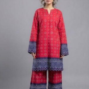 SAKINÉ Shocking Pink & Navy Printed Women’s 2-Piece Suit(wash n wear)