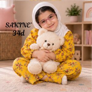 SAKINÉ Sunshine Blossom Girls 2-Piece Co-Ord Set – Wash & Wear Cotton | SK-34D