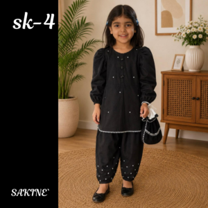 SK-4 — Black Cotton Shalwar Qameez 2-Piece Set