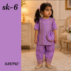 SK-6- Purple Shalwar Qameez ( Cotton with Golden Embellishment)