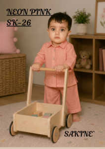 Neon Pink Khaddar 2-Piece Kids Co-Ords Set – SK-26 | SAKINÉ