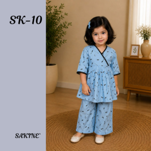 SK-10 # Mascara & Lashes Printed Cotton 2-Piece Co-ords Set