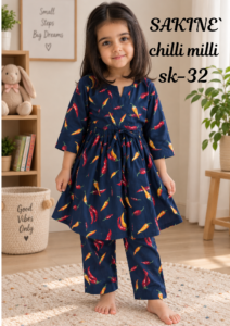 SAKINÉ Chilli Milli Girls 2-Piece Co-Ord Set – Imported Lawn | SK-32