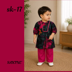 SK-17 — Floral Printed Shirt with Magenta Trouser Girls’ 2-Piece Co-ords Set