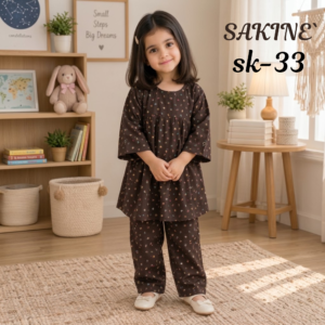 SAKINÉ Midnight Blossom Girls 2-Piece Co-Ord Set – SK-32(imported lawn)