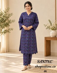 Sakiné Midnight Blossom — Black Floral Summer Cotton Co-ords Set