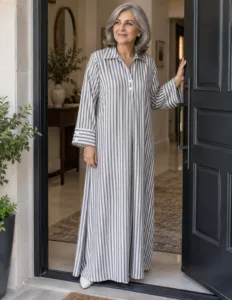 Sakiné Monochrome Breeze Linen Gown Co-ord Set
