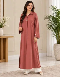 Sakiné Dusty Rose Stonewashed Linen Gown