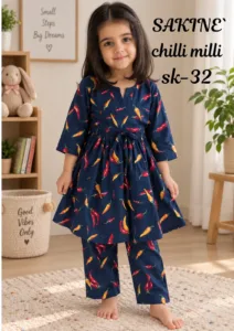 SAKINÉ Chilli Milli Girls 2-Piece Co-Ord Set – Imported Lawn | SK-32