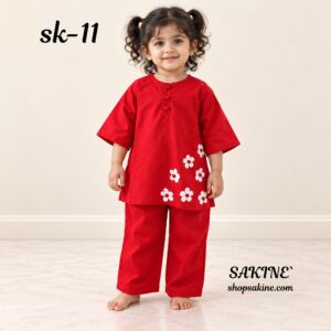 Sakiné Kids Scarlet Daisy — Red 2-Piece Set | SK-11